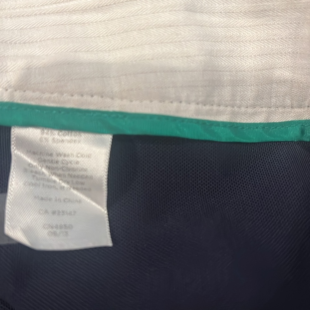 Talbots Pants Navy Size 8 94% Cotton 6% Spandex Side Zipper Flat Front - Picture 5 of 5